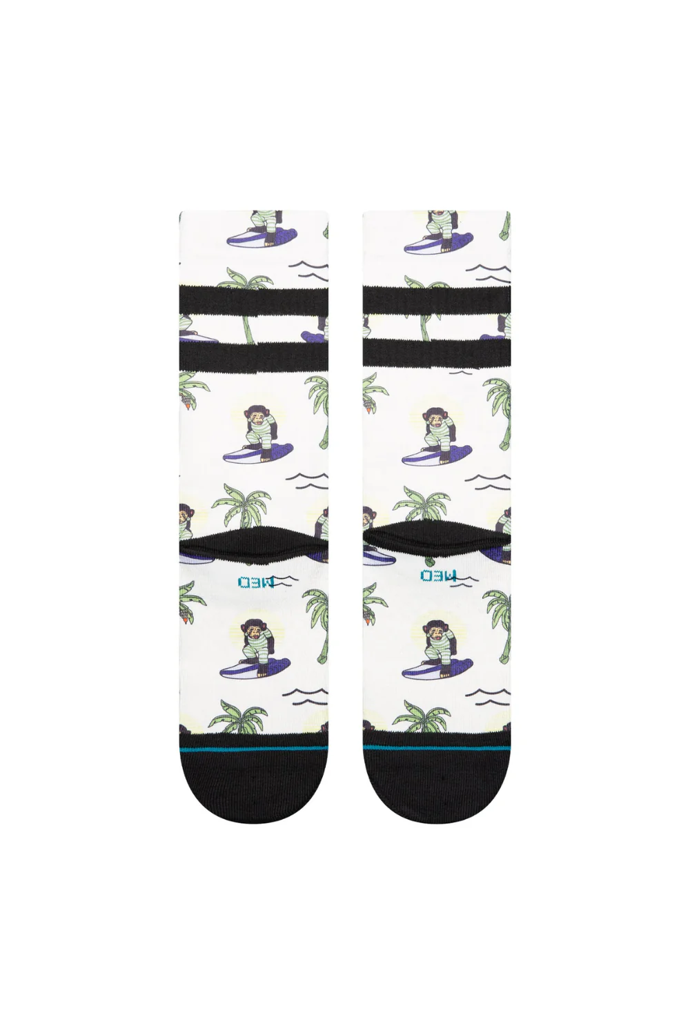 Stance Surfin Monkey Crew Socks White - Image 3