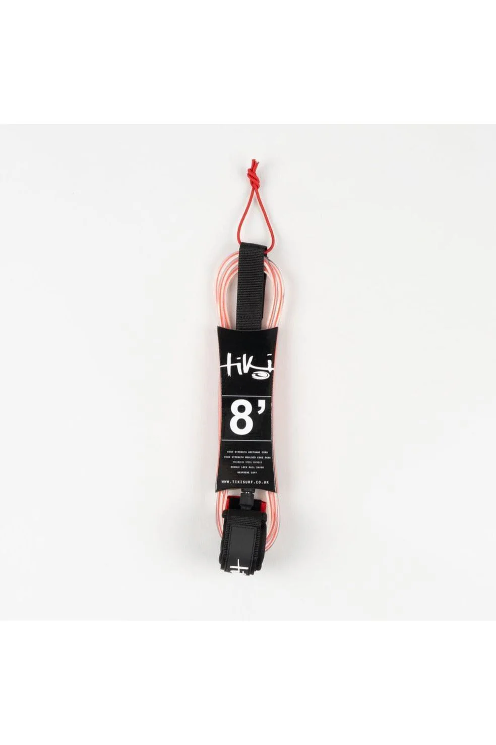 Tiki 8'0 Leash 7MM 2 Swivel Red