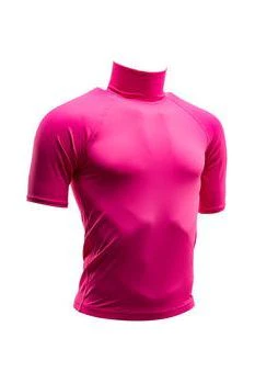 Tiki Adult Rash Vest Short Sleeve With Logo Pink
