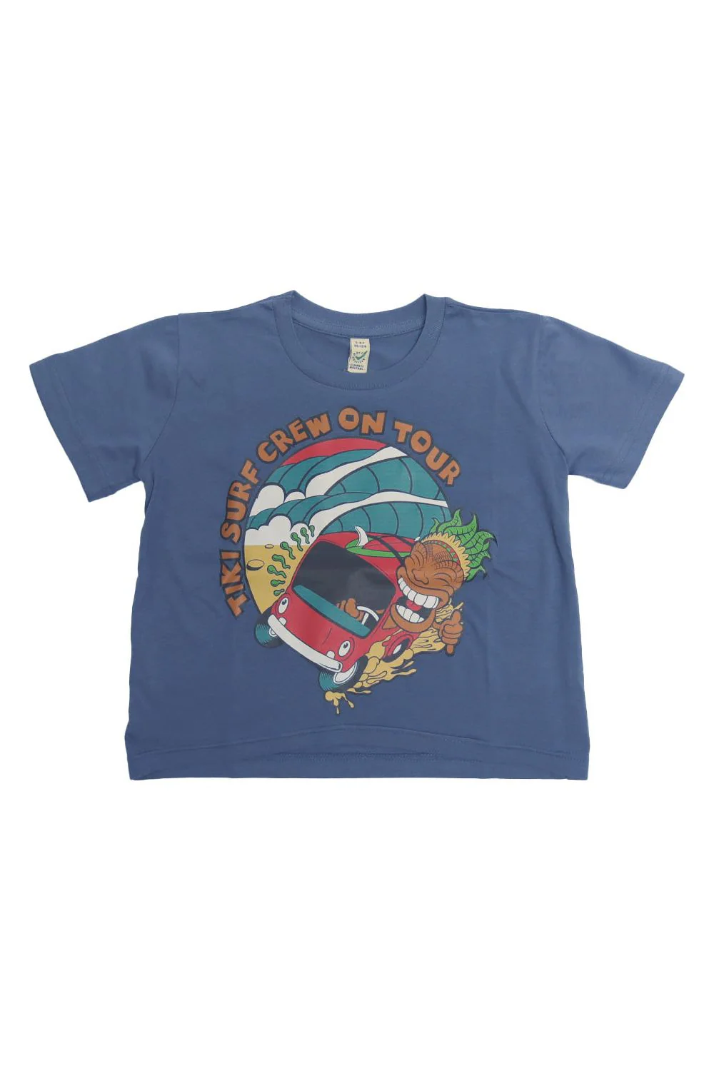 Tiki Crew On Tour Youth Short Sleeve T-Shirt Faded Denim - Image 4