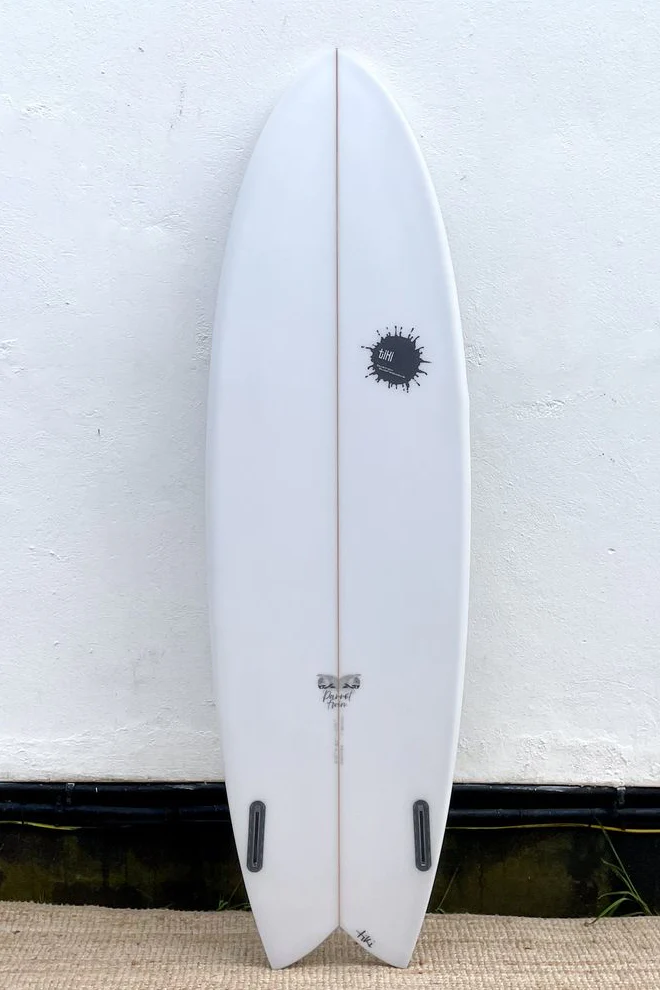 Tiki Custom Surfboard - 5'8 Parrot Twin - Clear - Image 2
