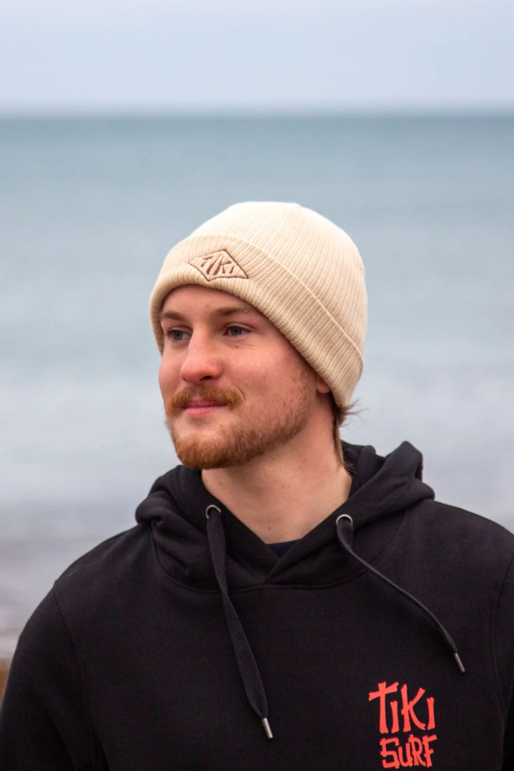 Tiki Diamond Knit Beanie Sand - Image 2
