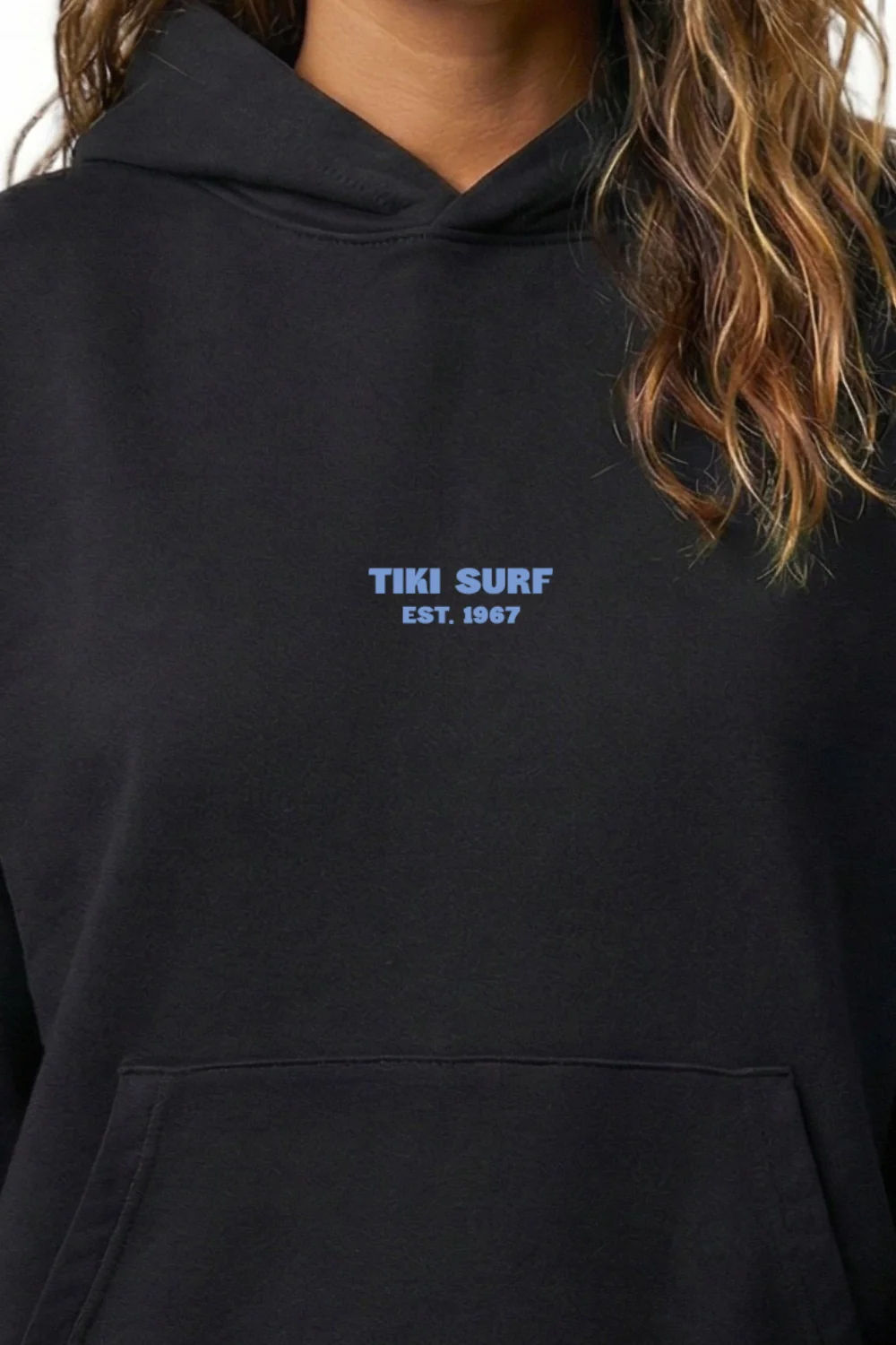 Tiki Fin Womens Hoodie Black - Image 3
