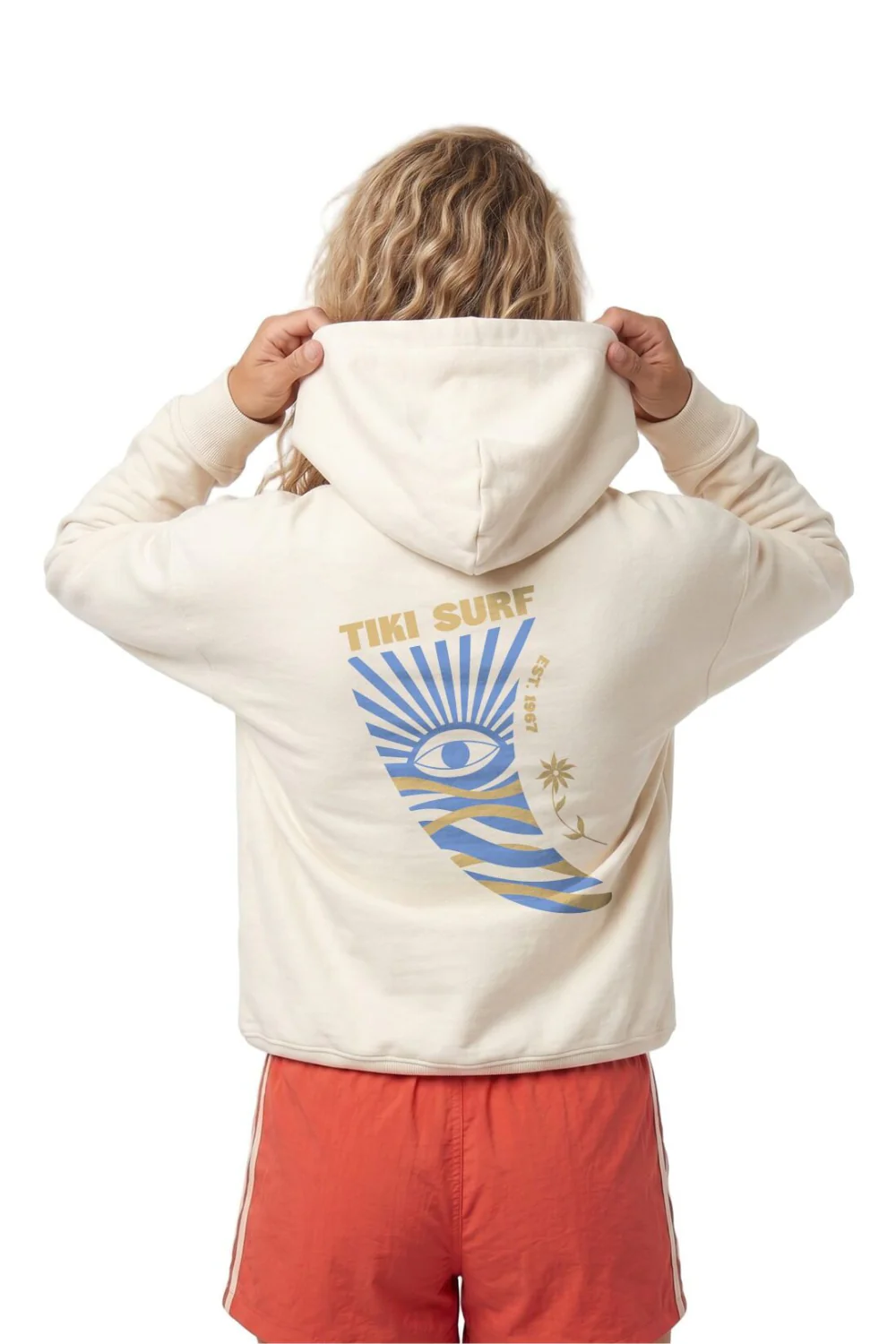 Tiki Fin Womens Hoodie Natural Raw