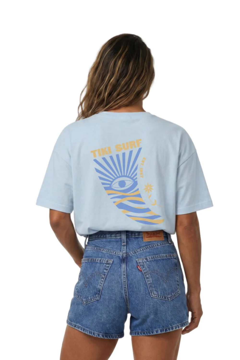 Tiki Fin Womens T-Shirt Aquamarine