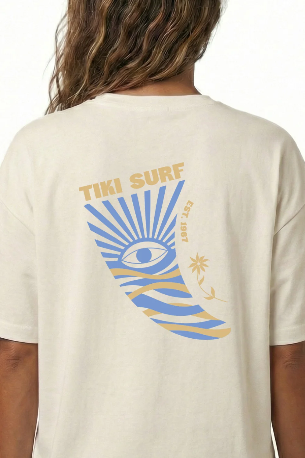 Tiki Finn Womens T-Shirt Ivory - Image 3