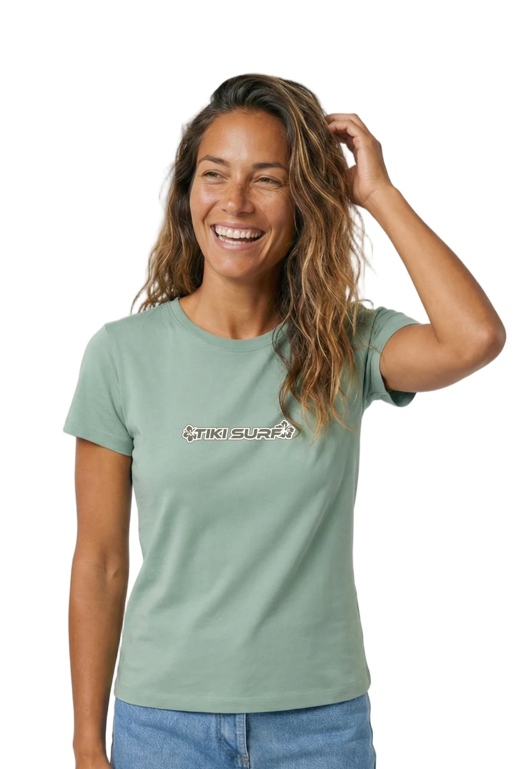 Tiki Hibiscus Womens T-Shirts Aloe