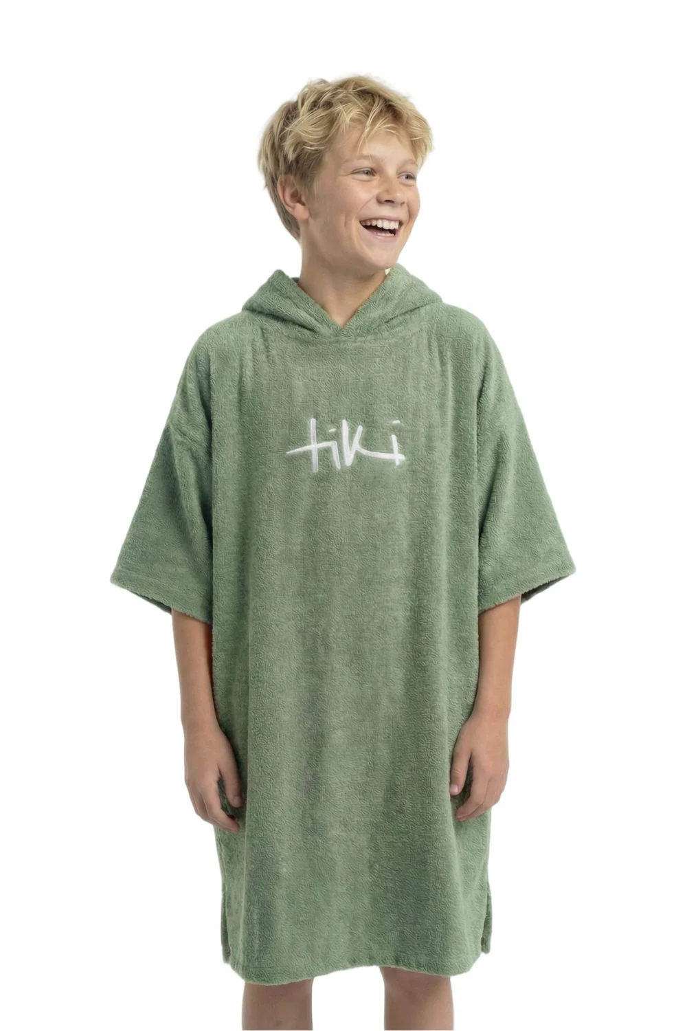 Tiki Junior Hooded Change Robe Sage - Image 2