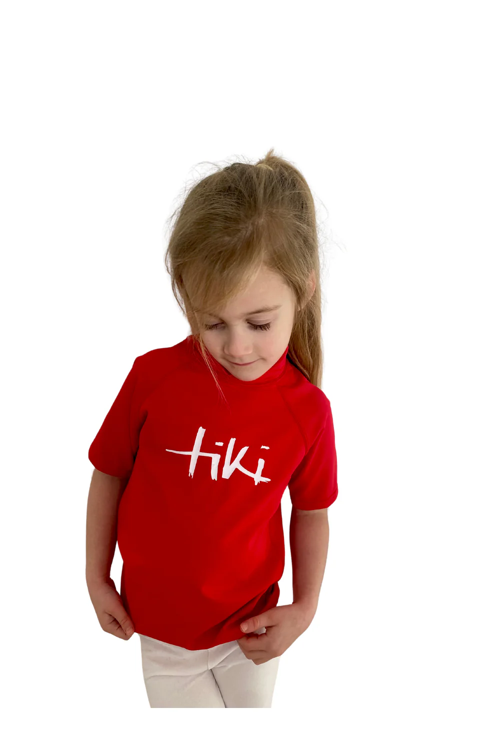 Tiki Kids S/S Rash Vest with Logo Red - Image 3