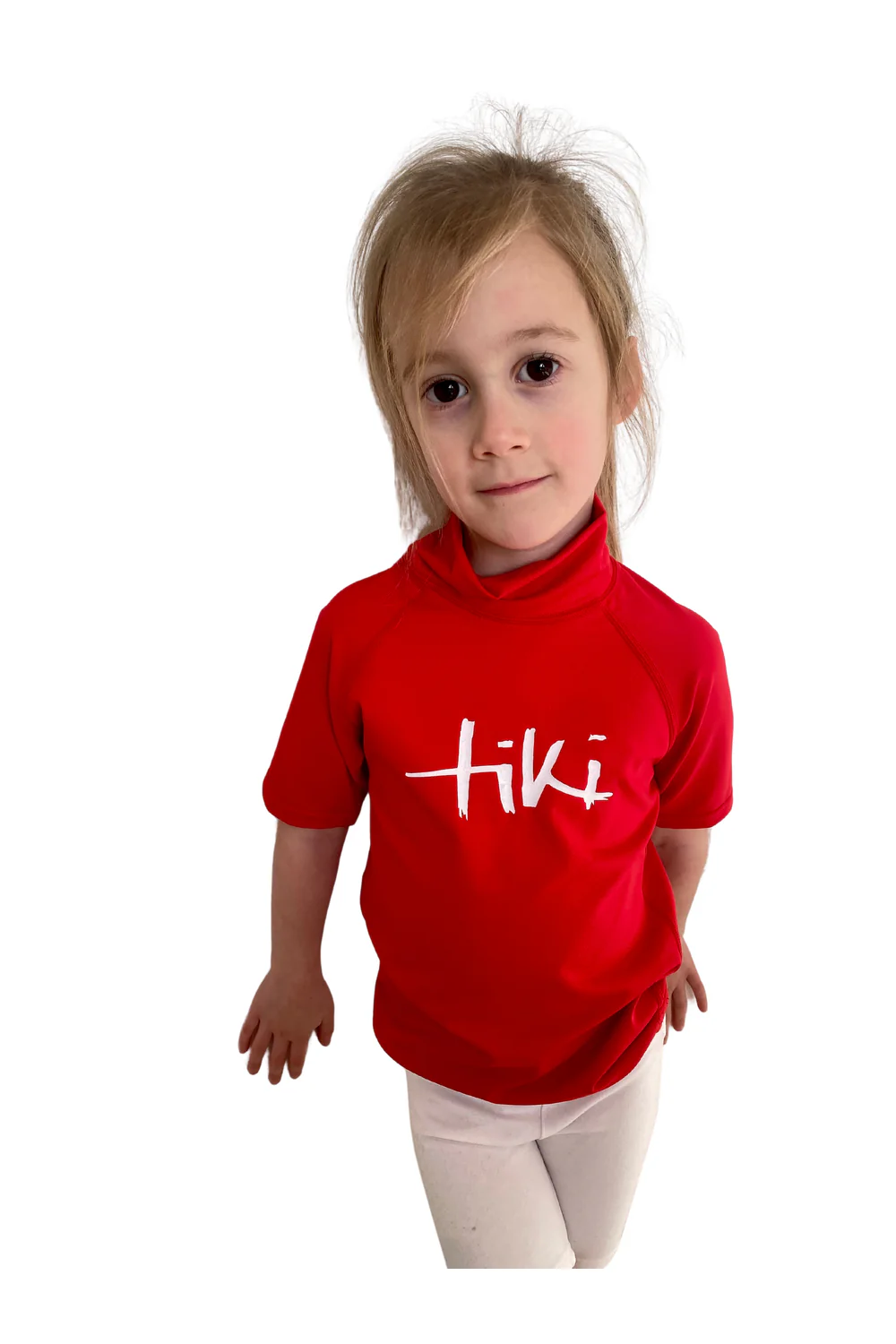 Tiki Kids S/S Rash Vest with Logo Red - Image 4