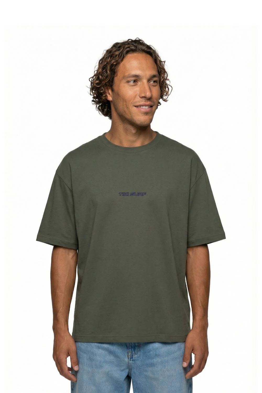 Tiki Last Wave Mens T-Shirt Khaki - Image 2