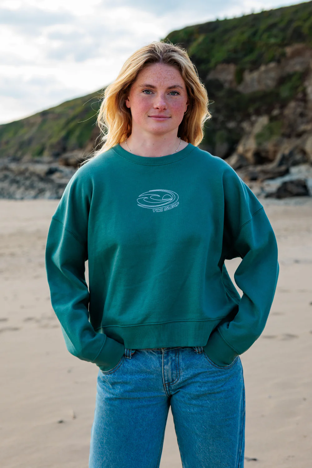 Tiki Last Wave Womens Sweatshirt Green Bay - Image 4