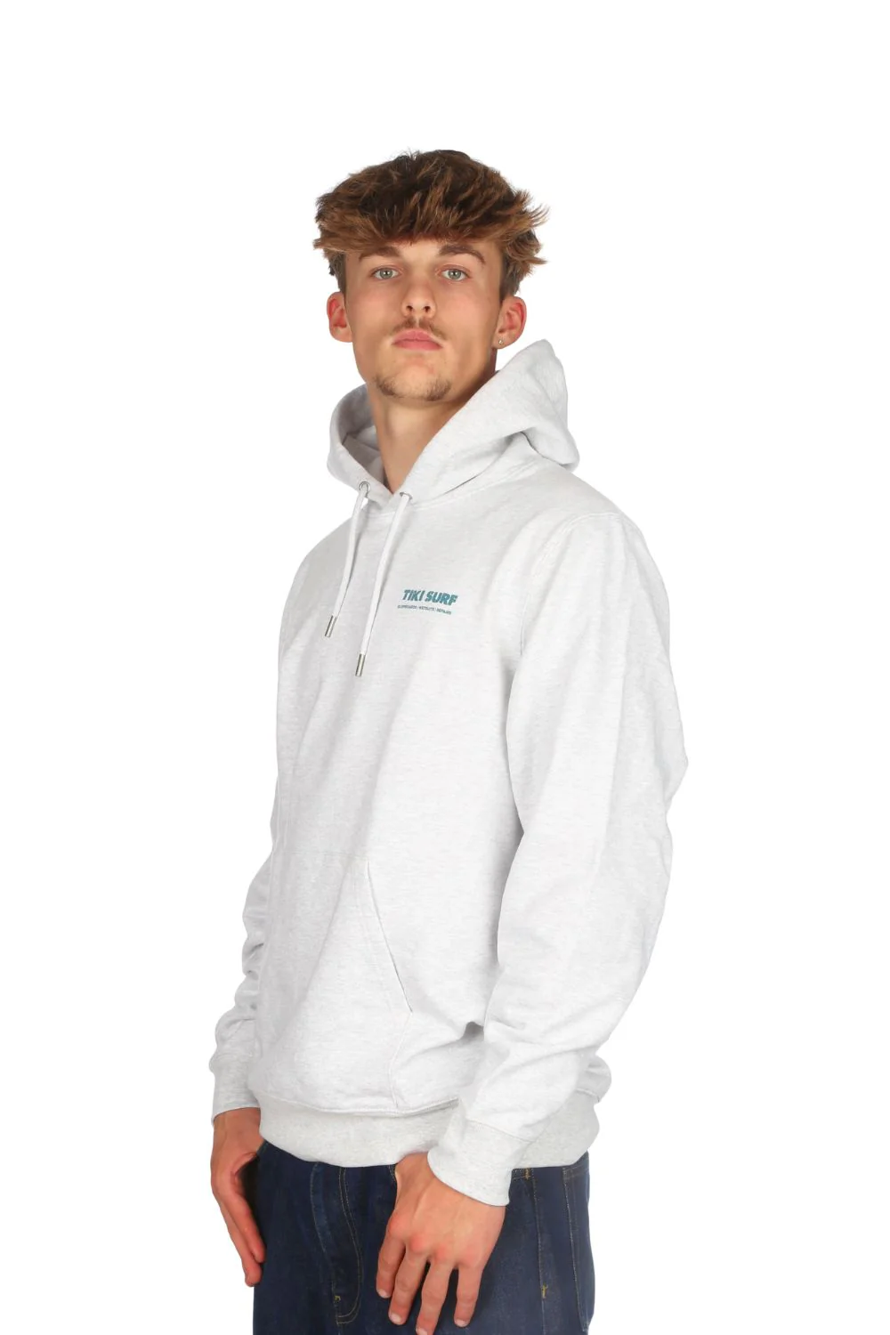 Tiki OG Surf Shop Hoodie Cool Heather Grey - Image 4