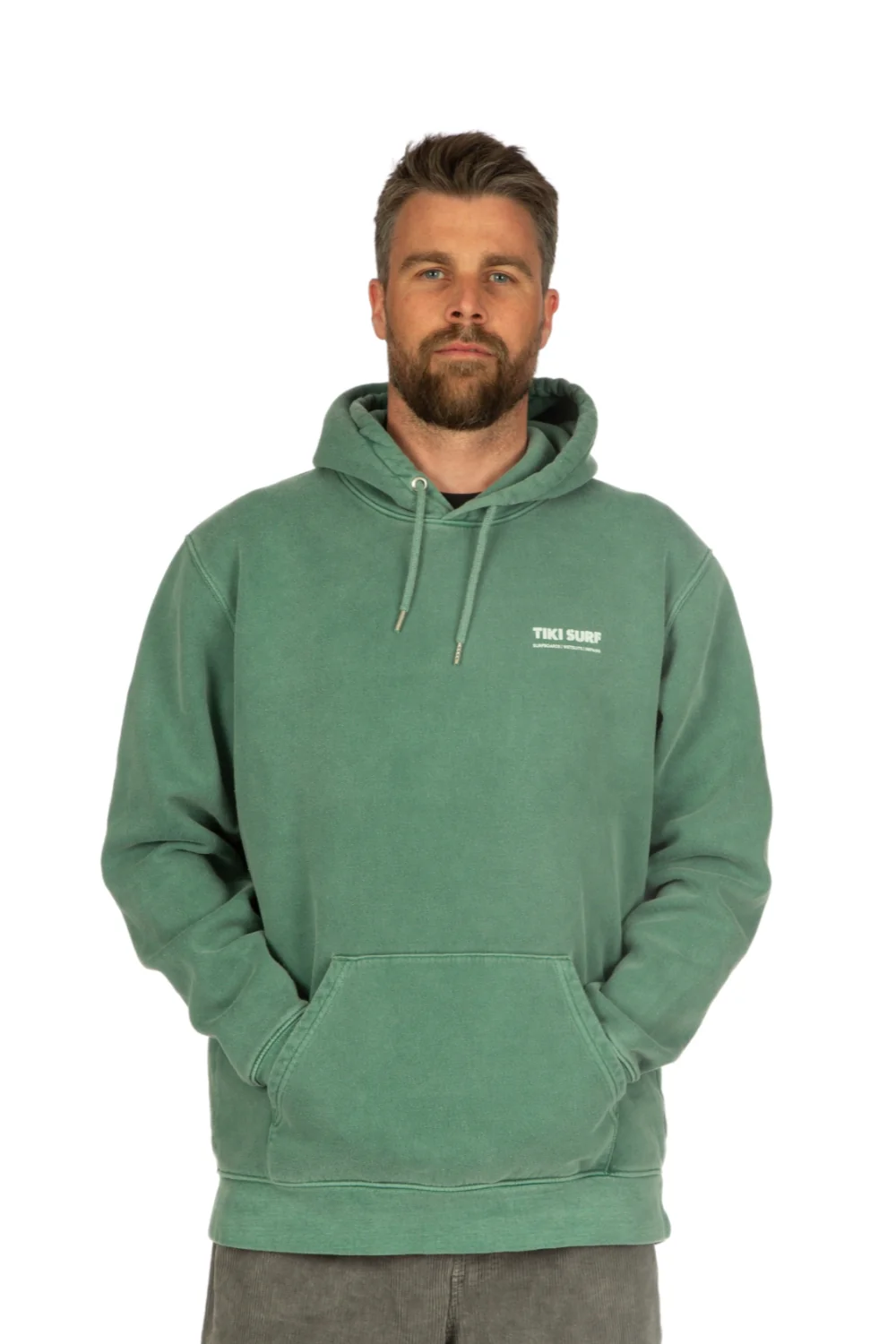 Tiki OG Surf Shop Hoodie Green Wash - Image 2