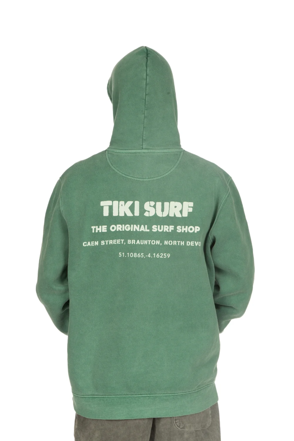 Tiki OG Surf Shop Hoodie Green Wash - Image 3