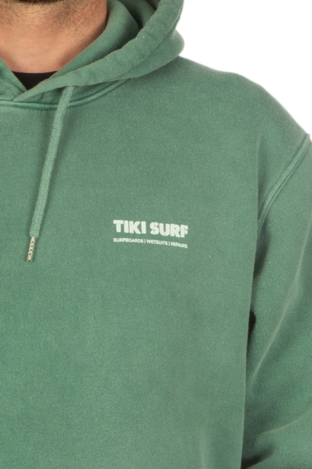 Tiki OG Surf Shop Hoodie Green Wash - Image 5