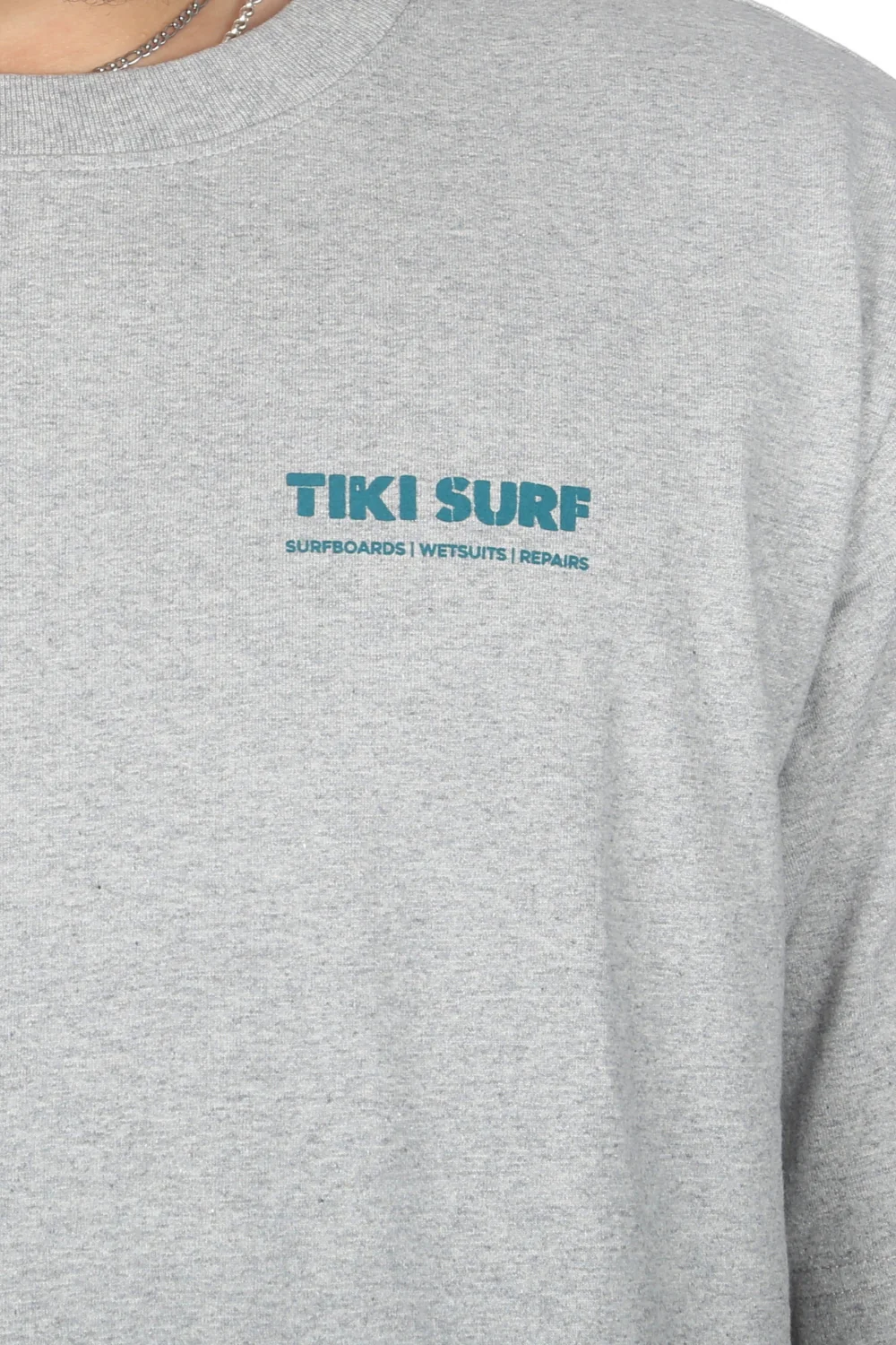 Tiki OG Surf Shop T-Shirt Ash Grey - Image 2