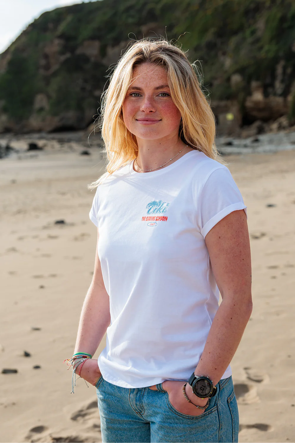 Tiki Palm 67 Womens T-Shirt White - Image 2
