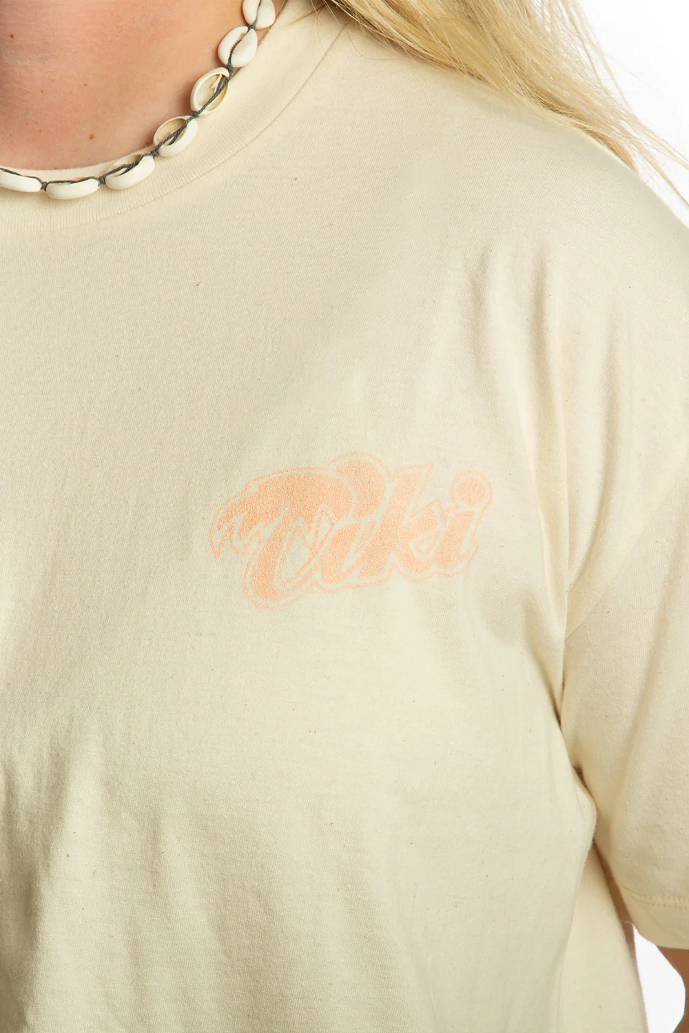 Tiki Retro Palm T-Shirt Beige - Image 4