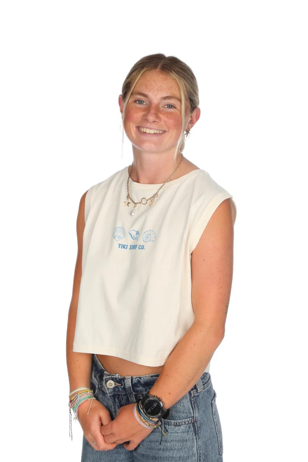 Tiki Shells Vest Washed Ivory - Image 5