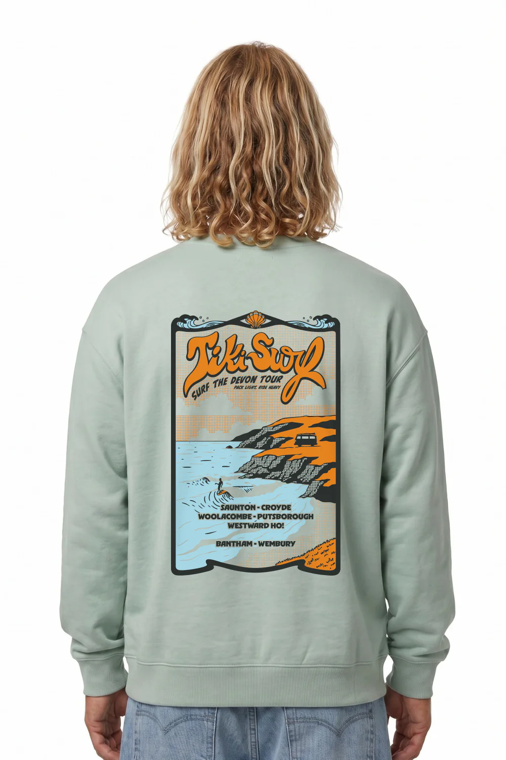 Tiki Surf Tour Mens Crew Aloe