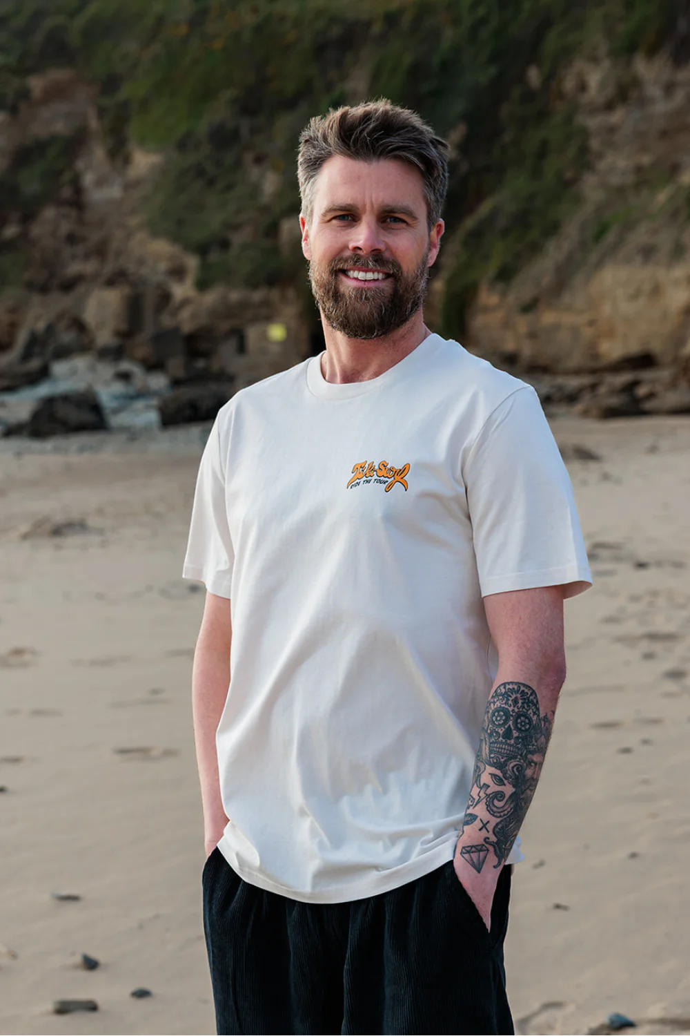 Tiki Surf Tour Mens T-Shirt Vintage White - Image 4