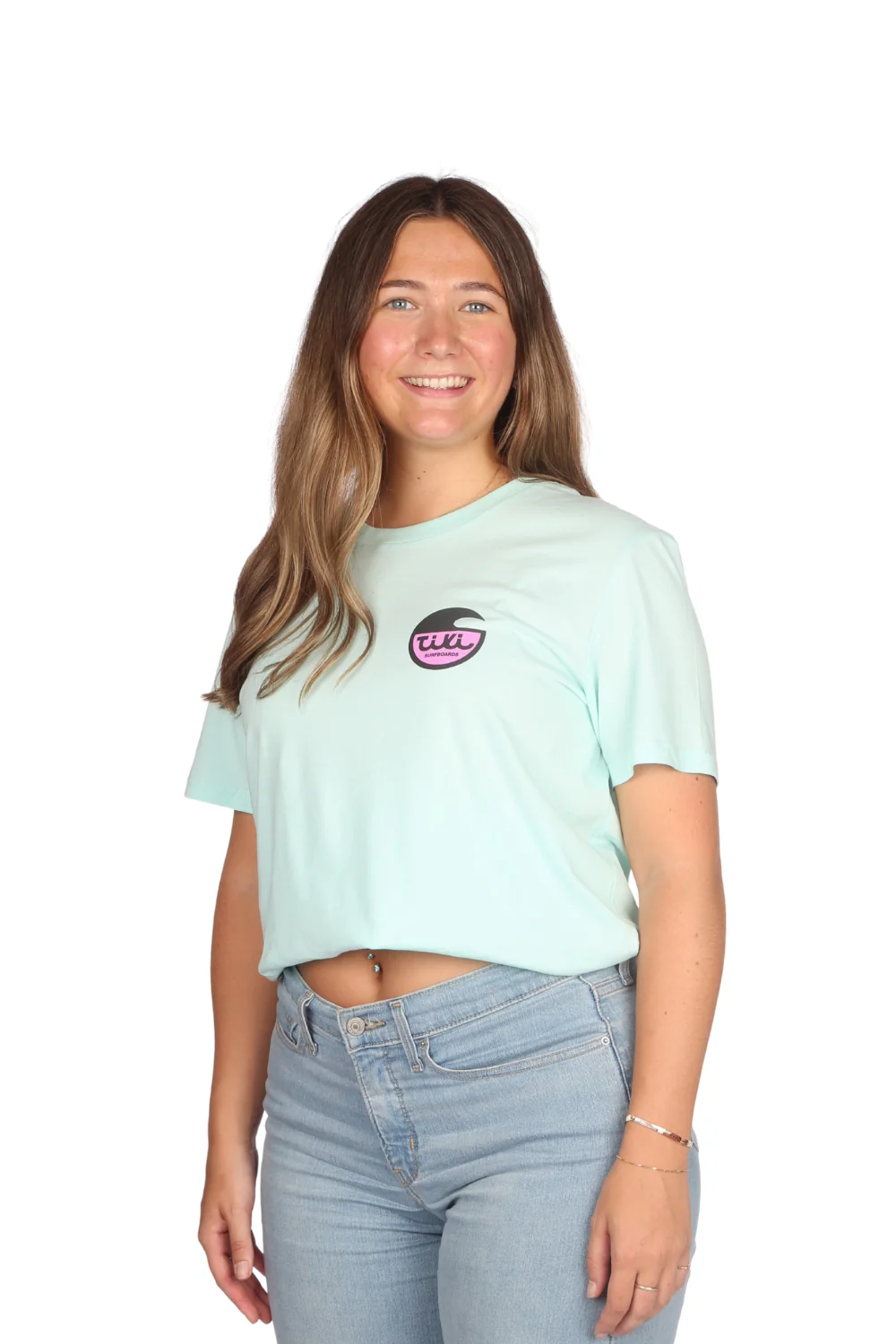 Tiki Surfboard Logo T-Shirt Carribean Blue - Image 2