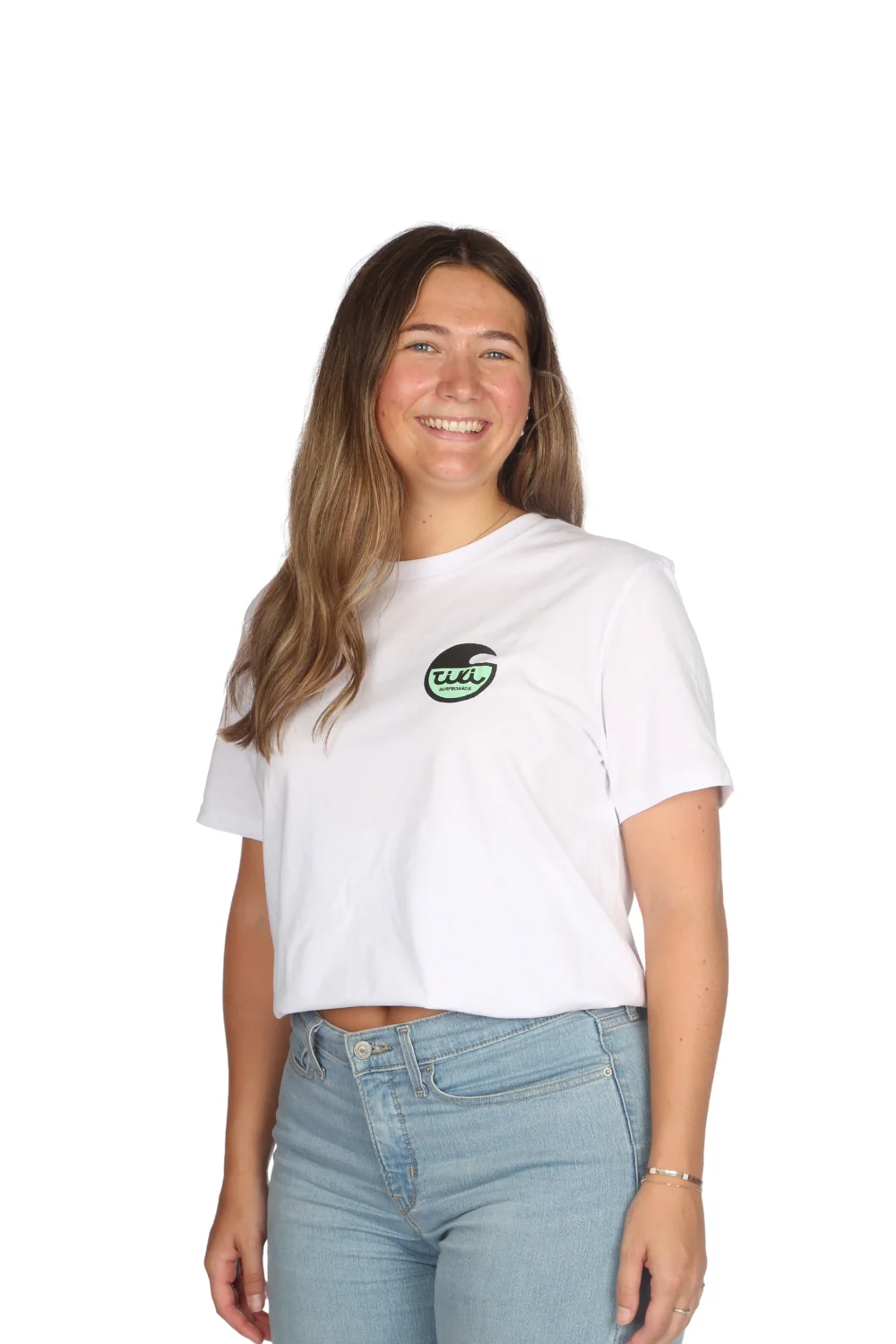 Tiki Surfboard Logo T-Shirt Vintage White - Image 2