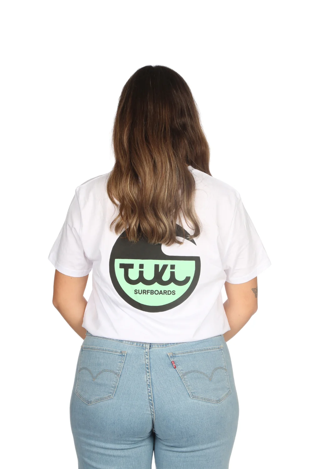 Tiki Surfboard Logo T-Shirt Vintage White - Image 4