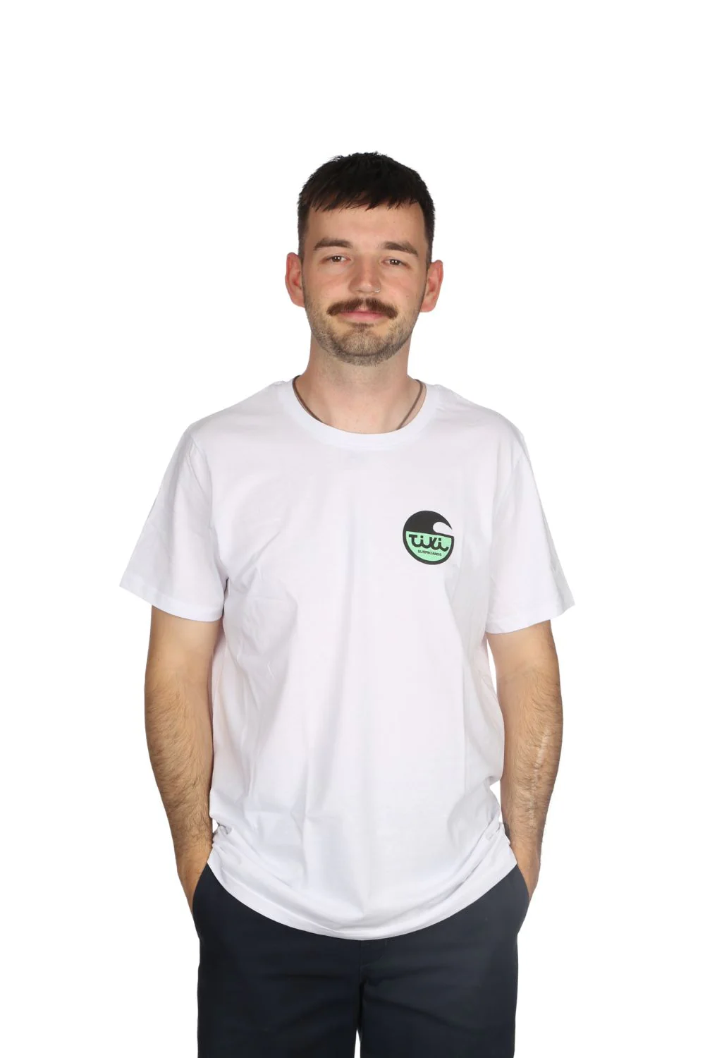 Tiki Surfboard Logo T-Shirt Vintage White - Image 5