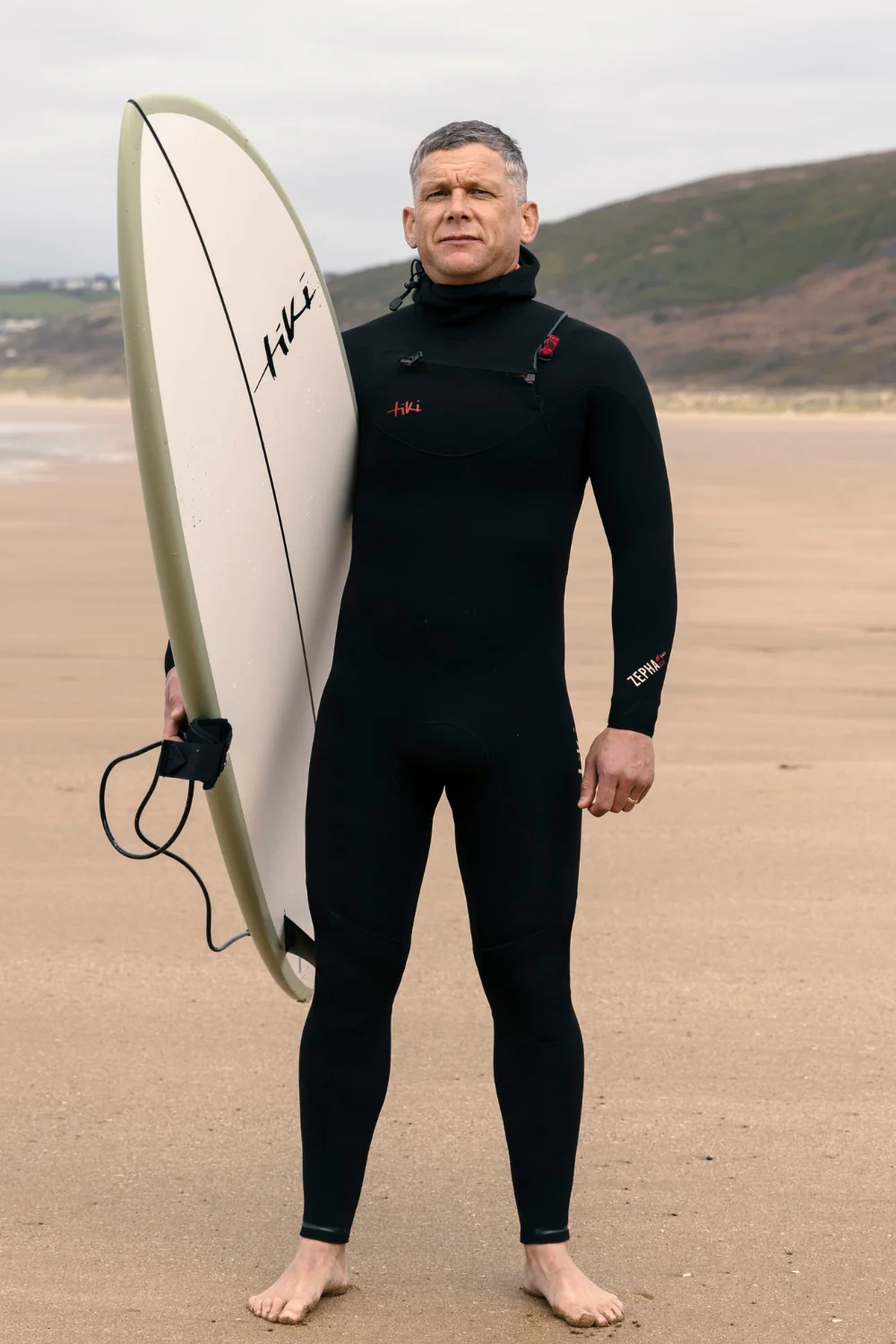 Tiki Zepha Eco 5/4/3 Mens Wetsuit Yulex Chest Zip Hooded Black - Image 6