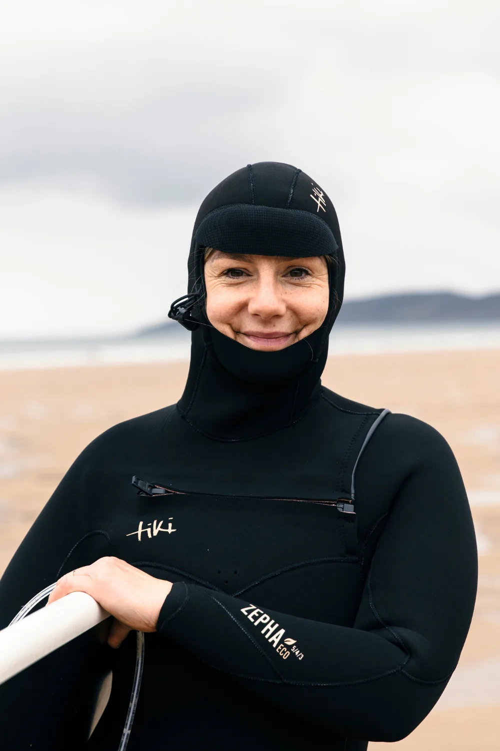 Tiki Zepha Eco 5/4/3 Womens Wetsuit Yulex Chest Zip Hooded Black - Image 5