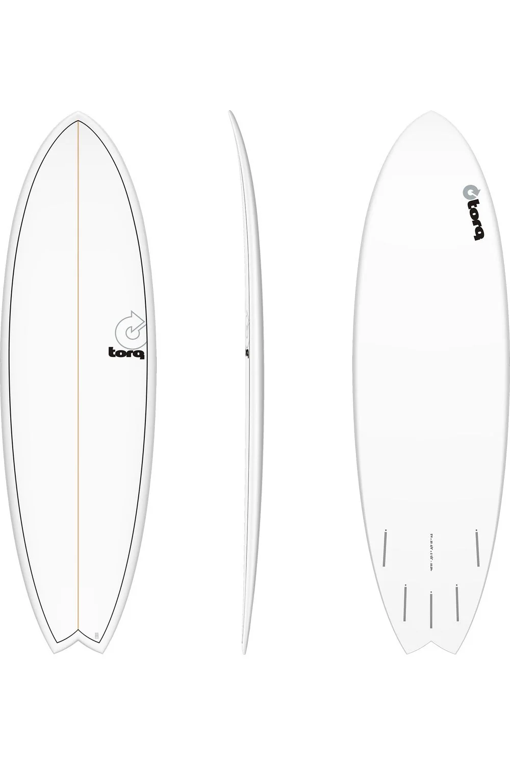 Torq TET ModFish White + Pinline Surfboard - Image 2