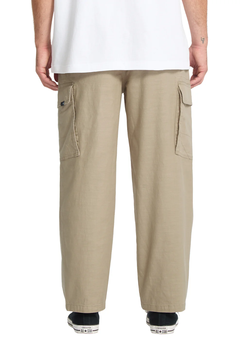 Volcom Billow Tapered Elasticated Waist Cargo Trousers Khaki - Image 2