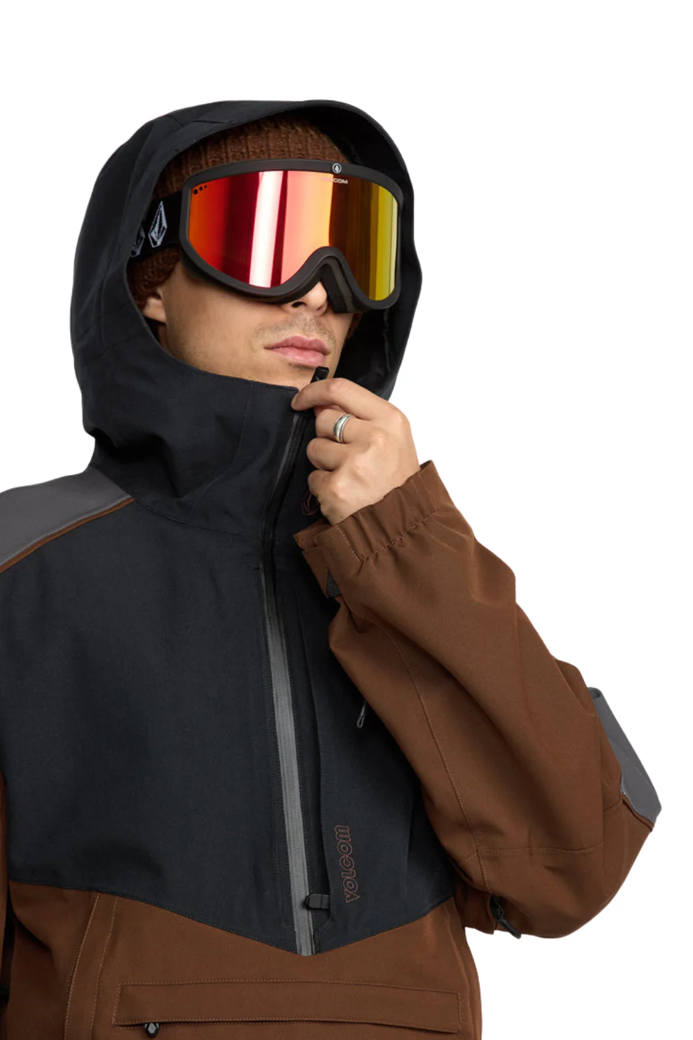 Volcom Brighton Pullover Ski/Snowboard Jaket Brown - Image 5