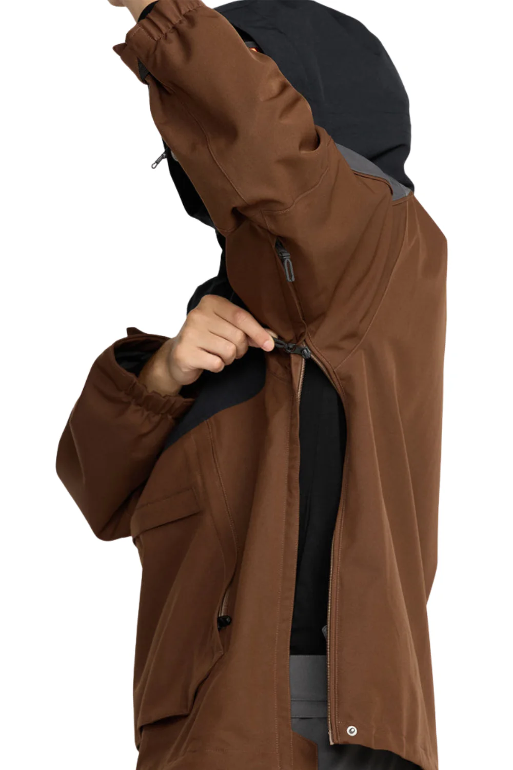 Volcom Brighton Pullover Ski/Snowboard Jaket Brown - Image 6