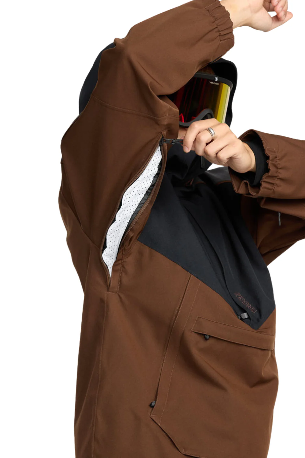 Volcom Brighton Pullover Ski/Snowboard Jaket Brown - Image 7