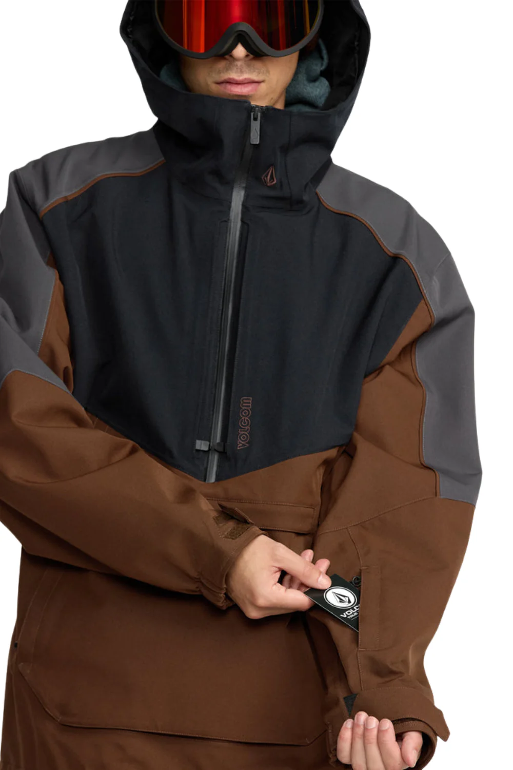 Volcom Brighton Pullover Ski/Snowboard Jaket Brown - Image 8