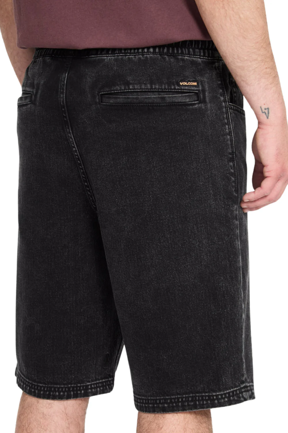 Volcom Freazy Denim Mens Elasticated Waist 22" Shorts Blackity Black - Image 4