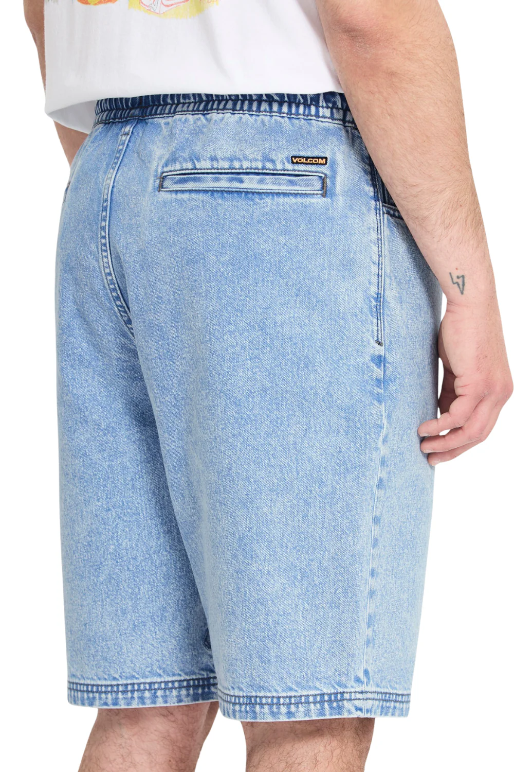 Volcom Freazy Denim Mens Elasticated Waist 22" Shorts Pale Aqua - Image 3
