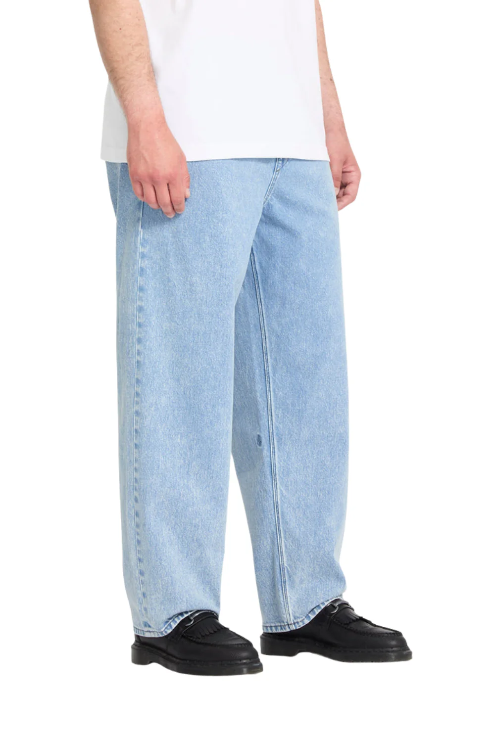 Volcom Freazy Loose Mens Elasticated Waist Jeans Pale Aqua - Image 3
