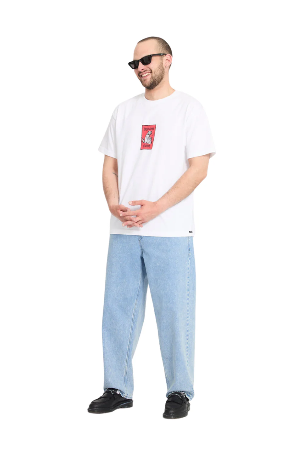 Volcom Freazy Loose Mens Elasticated Waist Jeans Pale Aqua - Image 5