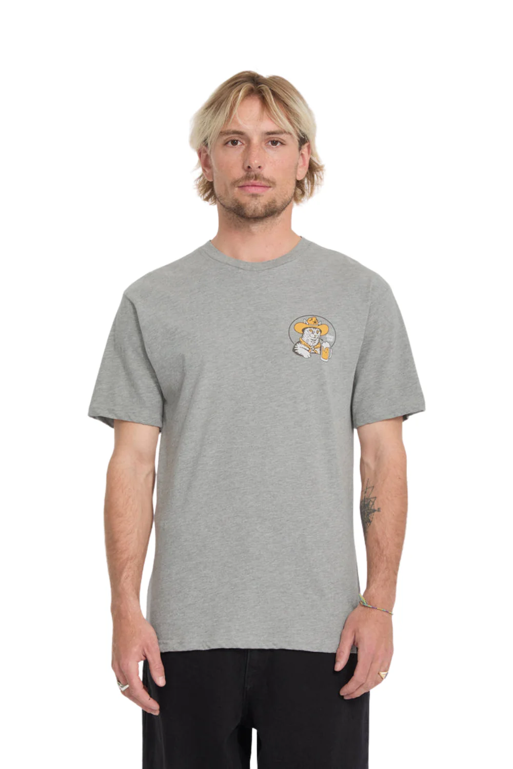 Volcom Meowdy Mens T-Shirt Heather Grey