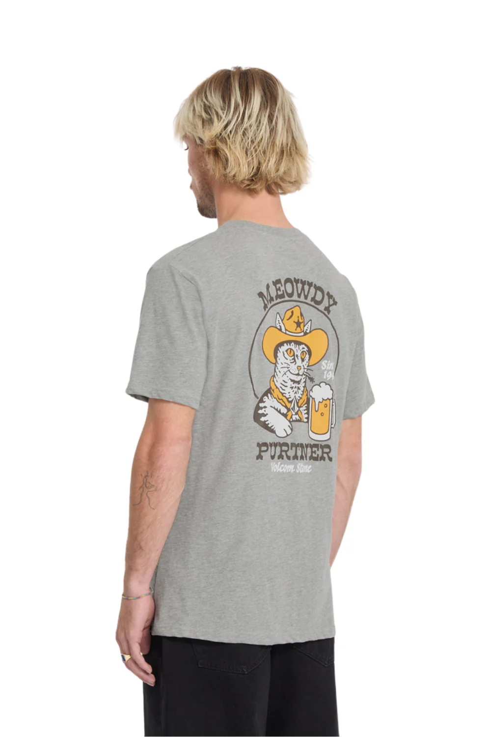 Volcom Meowdy Mens T-Shirt Heather Grey - Image 2