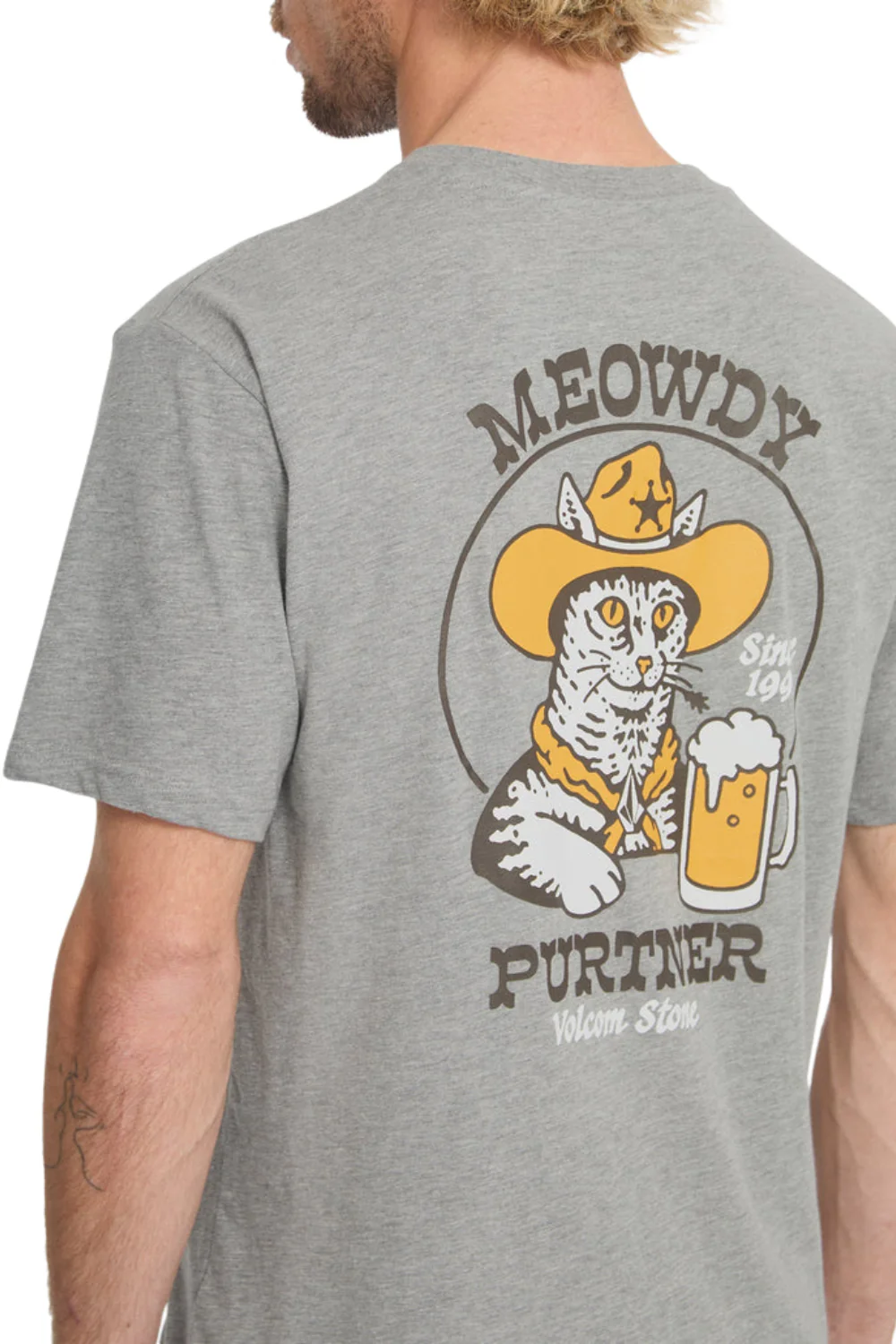 Volcom Meowdy Mens T-Shirt Heather Grey - Image 5