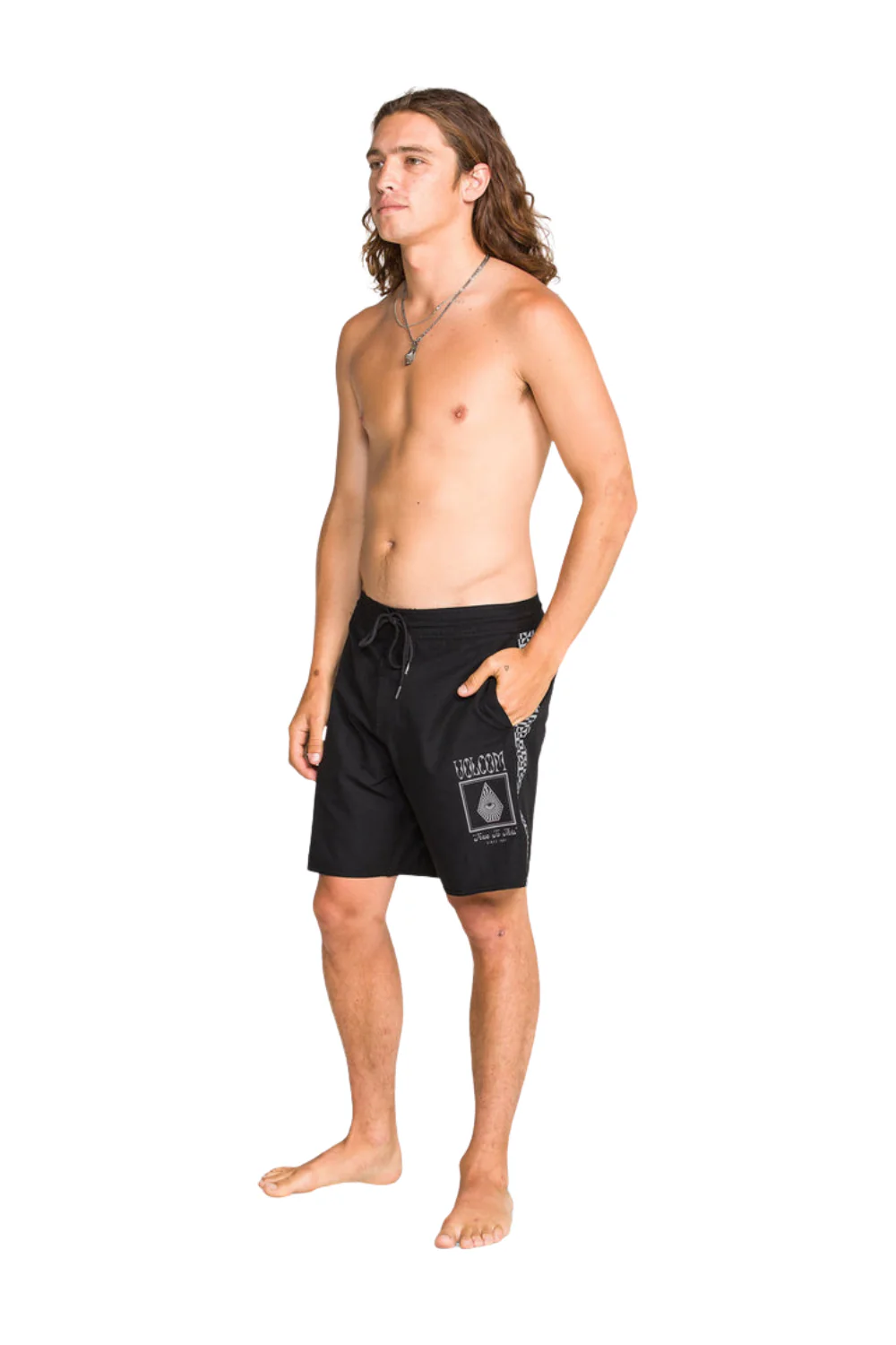 Volcom Yewster Loose Stoney Mens 18" Boardshorts Black - Image 4